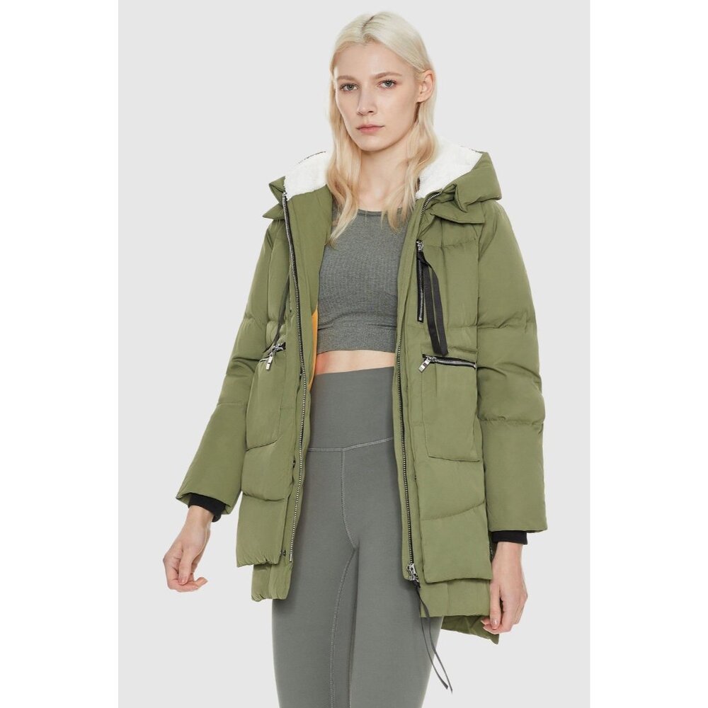 Orolay 092 Universe Thickened Duck Down Jacket Women's Small Green Waterproof - Picture 2 of 15